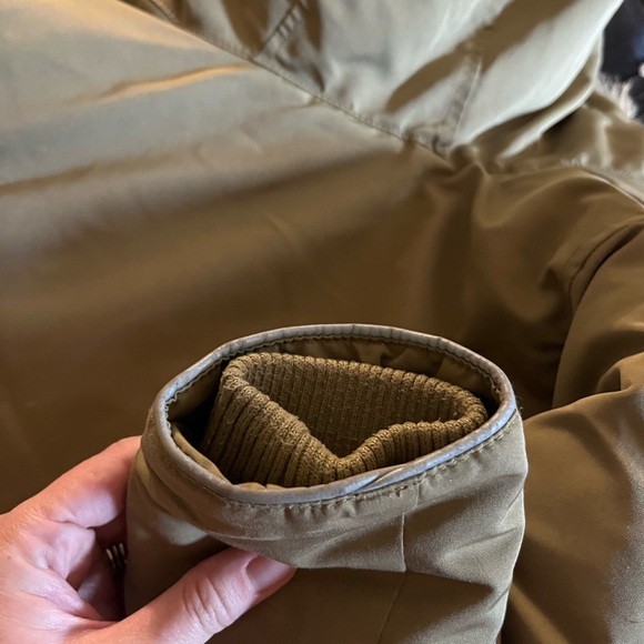 GAP Burgundy and Tan Parka with Fur Hood - Picture 5 of 6